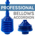 Antimicrobial Bellows Accordion Toilet Plunger with Black Storage Tray (Blue)
