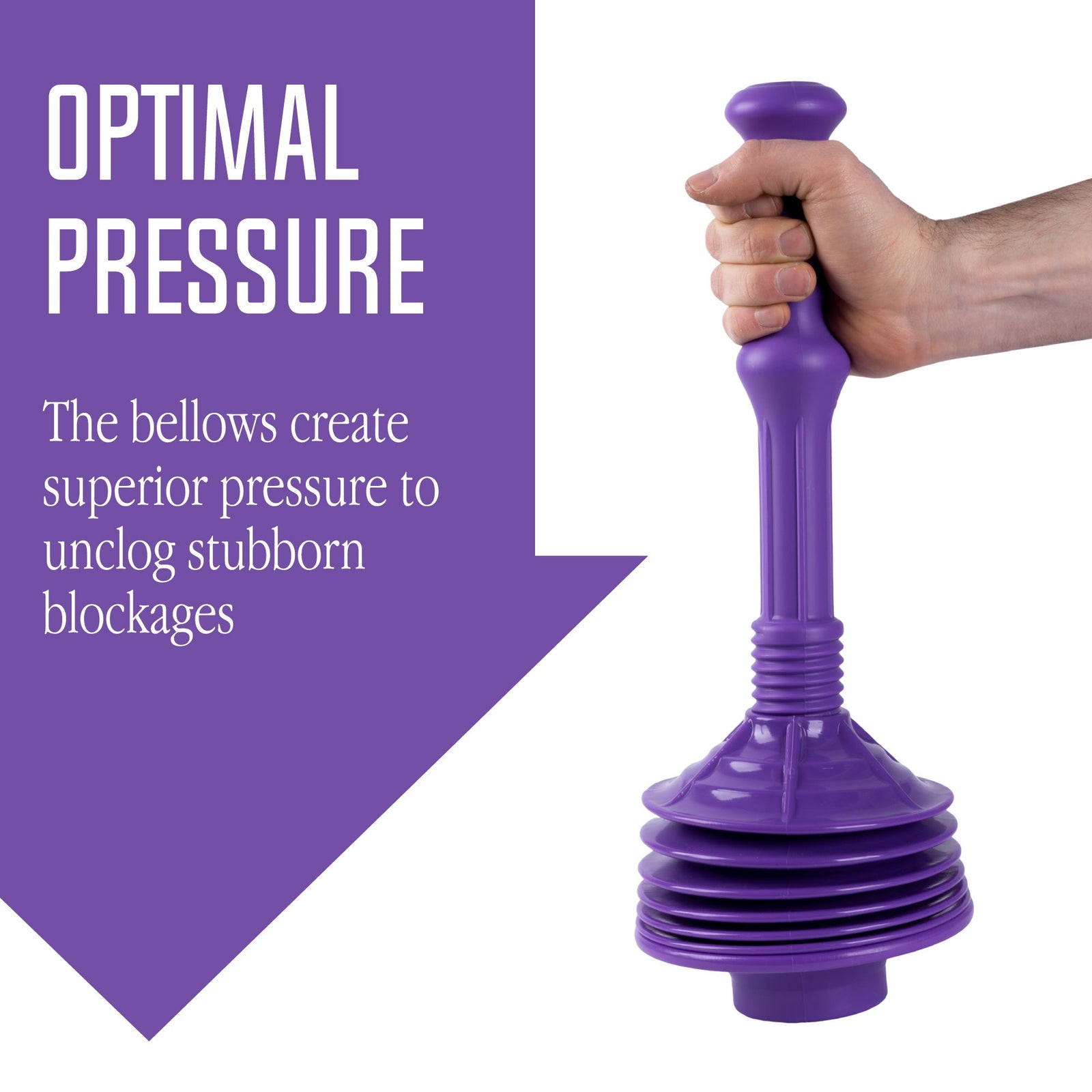 Bellows Accordion Toilet Plunger (Purple)