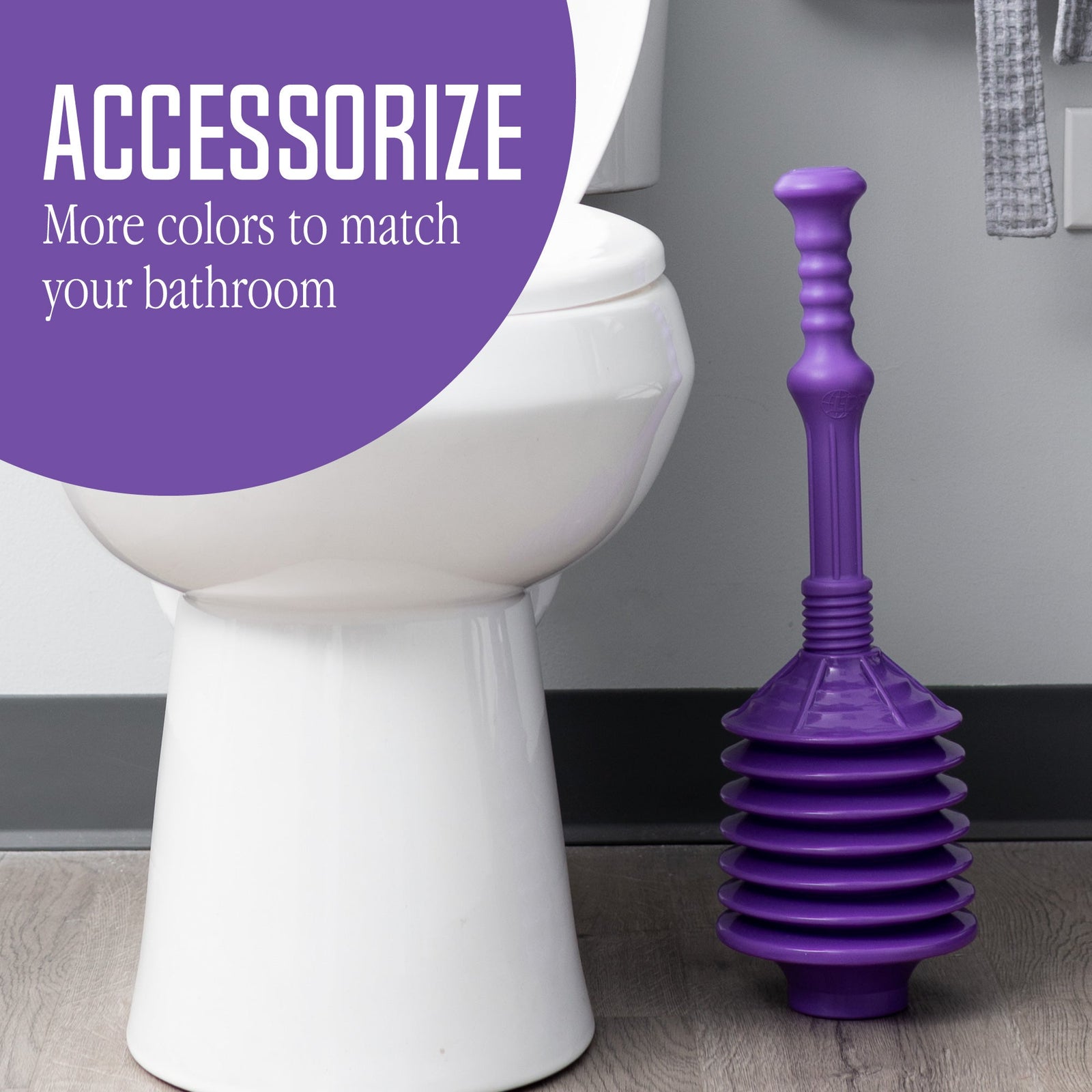 Bellows Accordion Toilet Plunger (Purple)