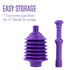 Bellows Accordion Toilet Plunger (Purple)