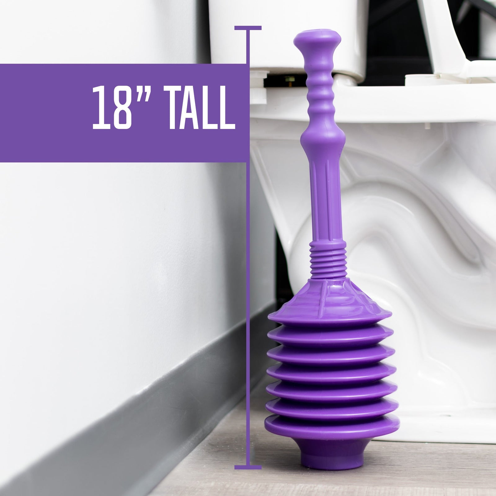 Bellows Accordion Toilet Plunger (Purple)