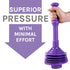 Antimicrobial Bellows Accordion Toilet Plunger with Black Storage Tray (Purple)