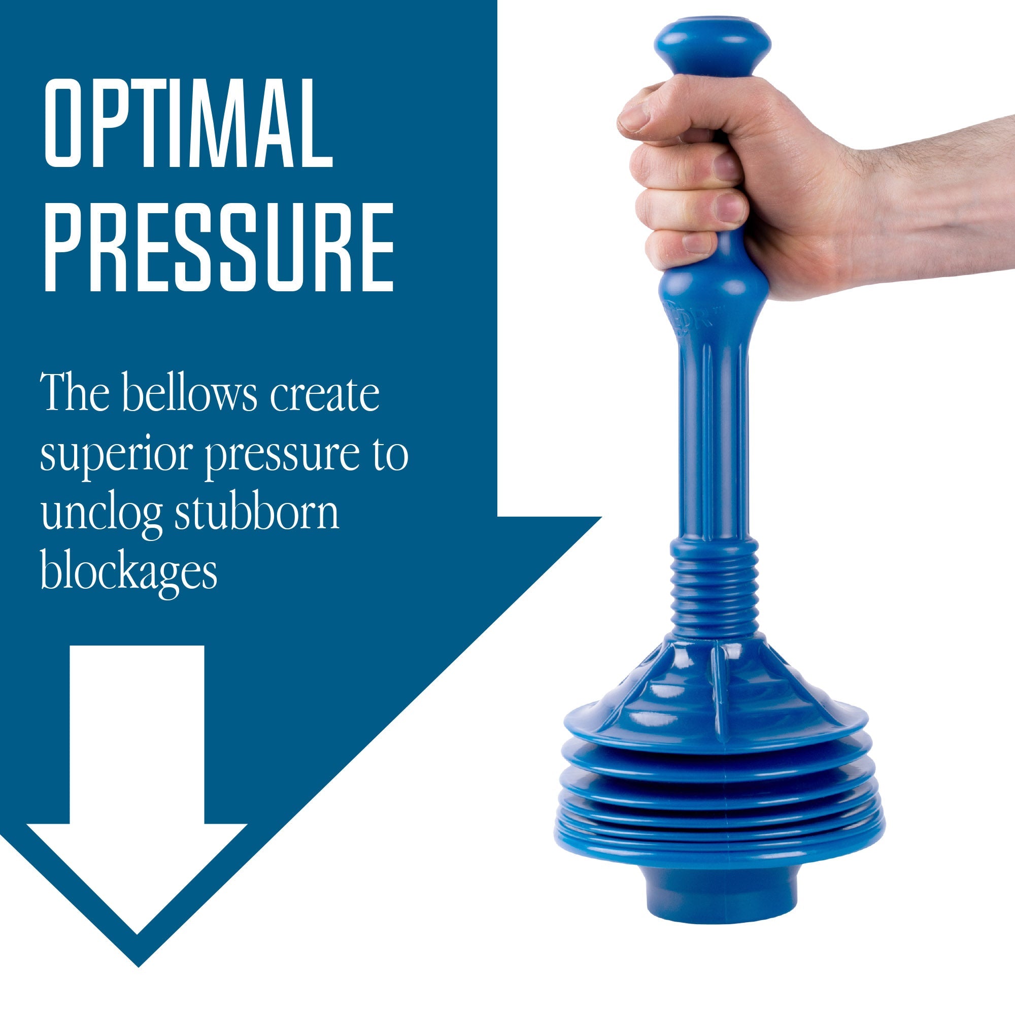 Bellows Accordion Toilet Plunger (Blue)