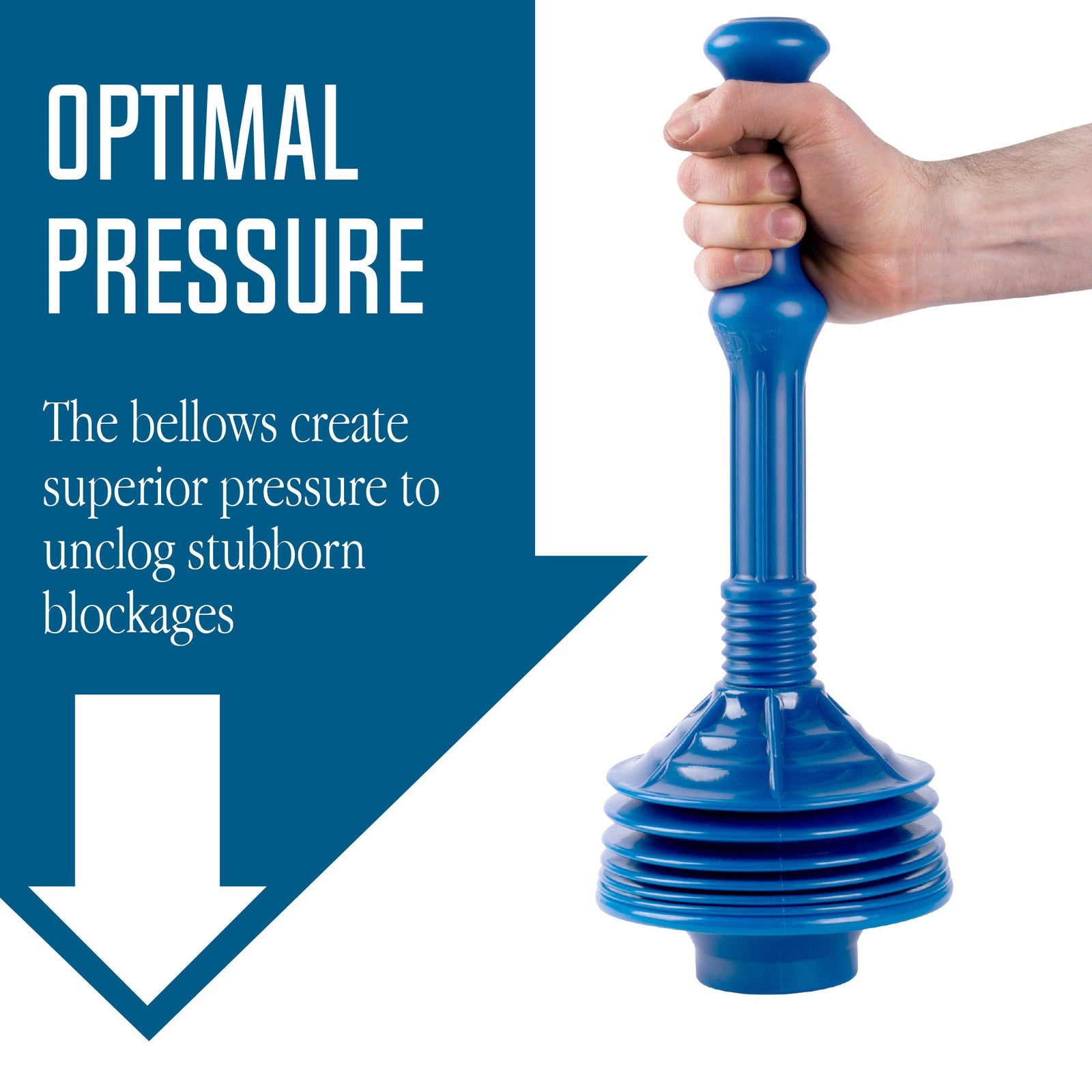 Bellows Accordion Toilet Plunger (Blue)