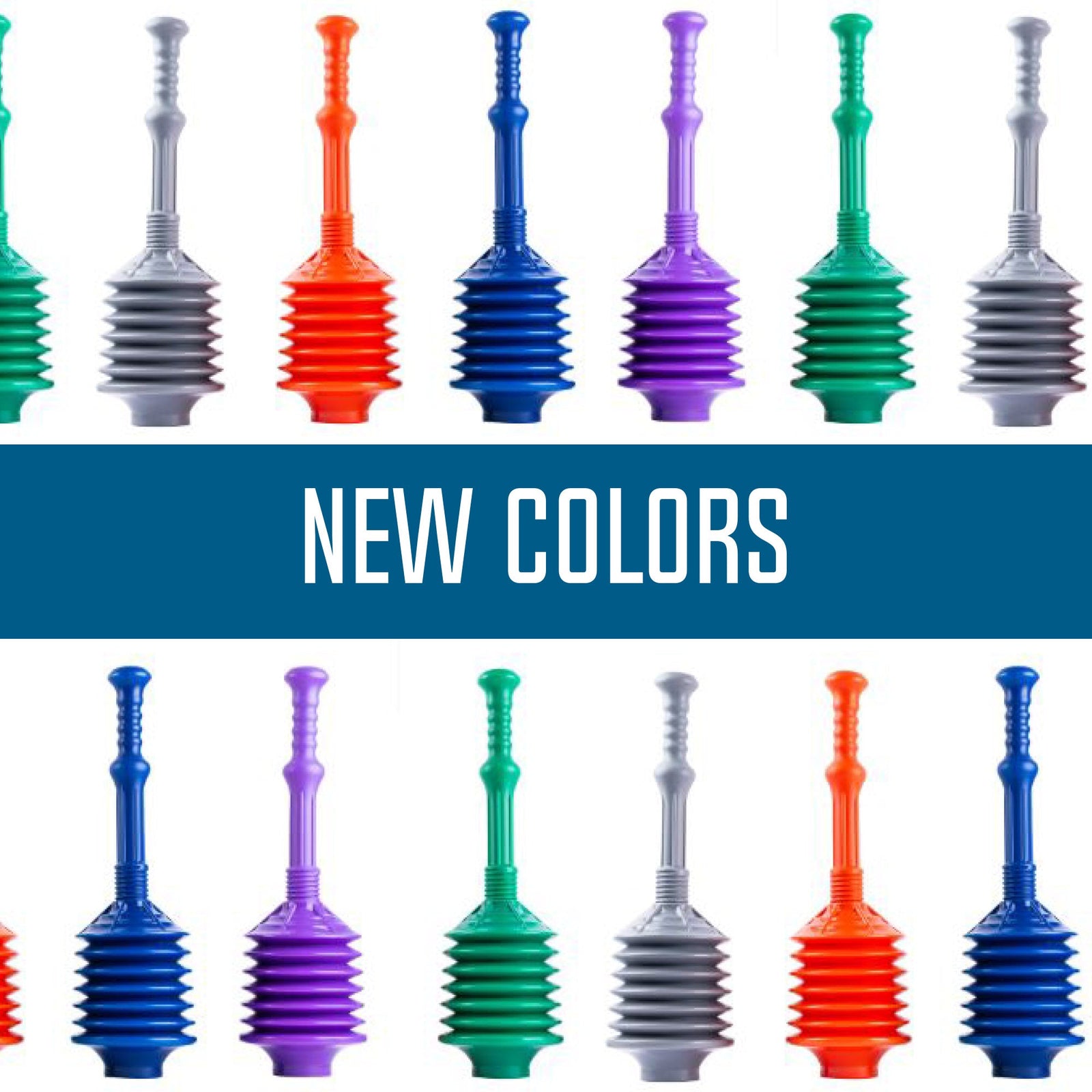 Bellows Accordion Toilet Plunger (Blue)