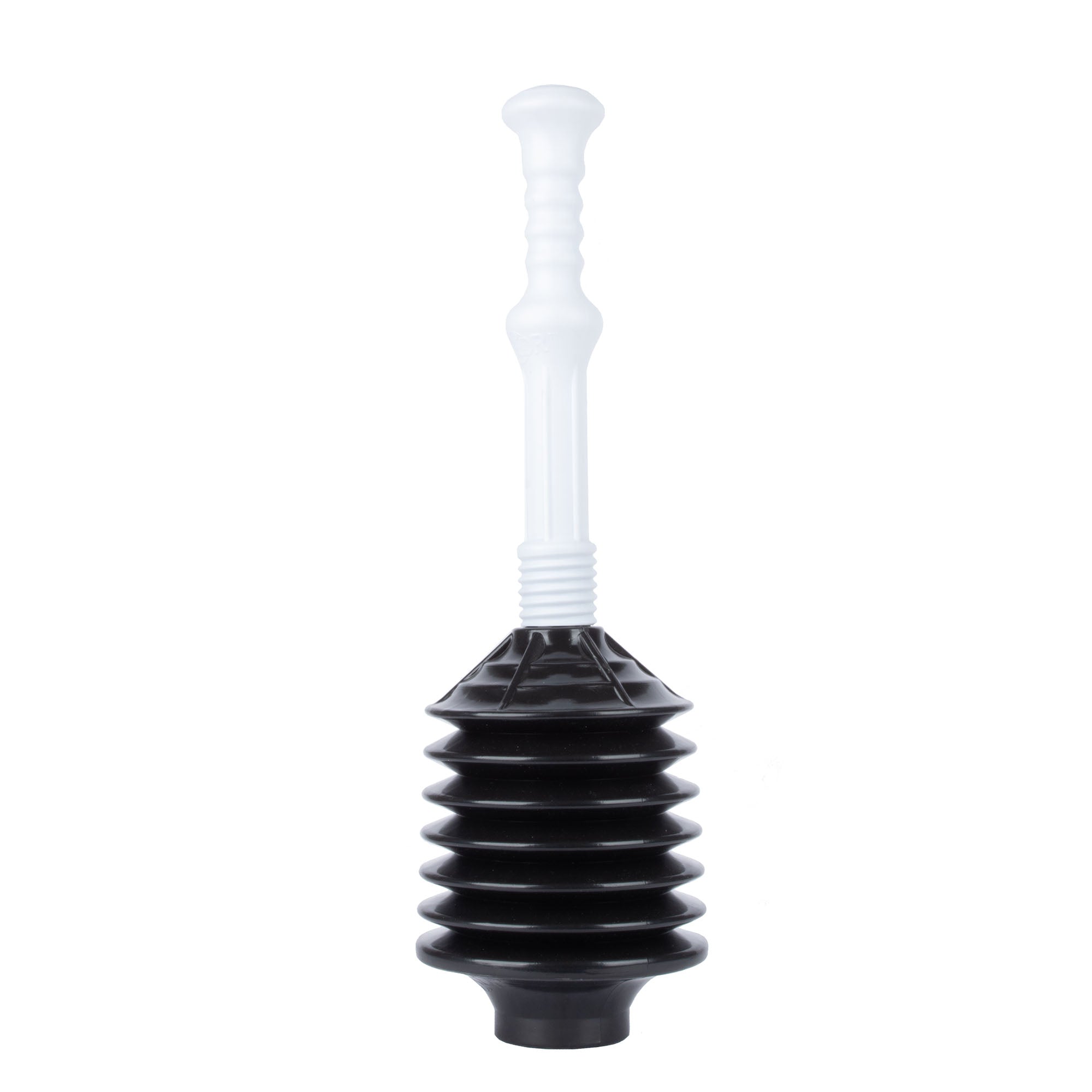 Bellows Accordion Toilet Plunger (Black and White)