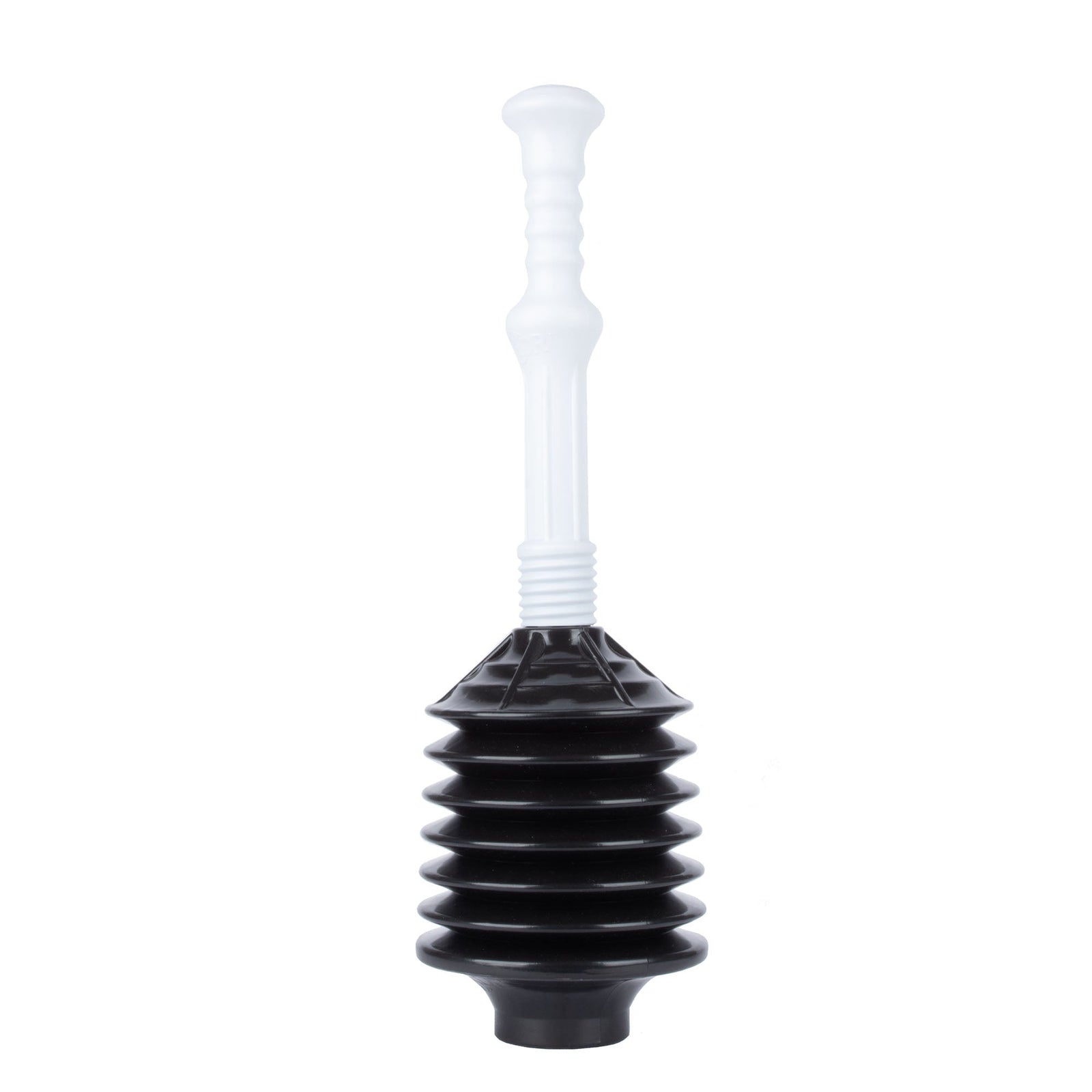 Bellows Accordion Toilet Plunger (Black and White)