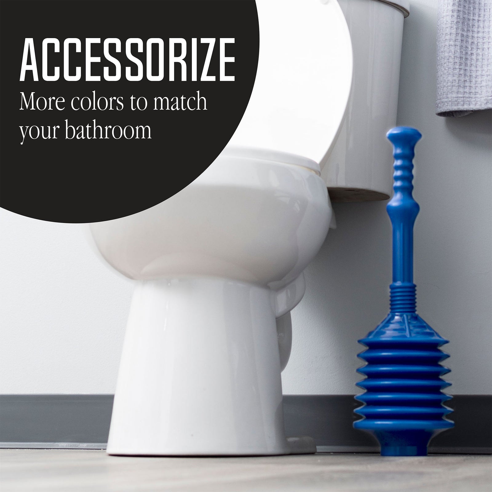 Bellows Accordion Toilet Plunger (Black and White)