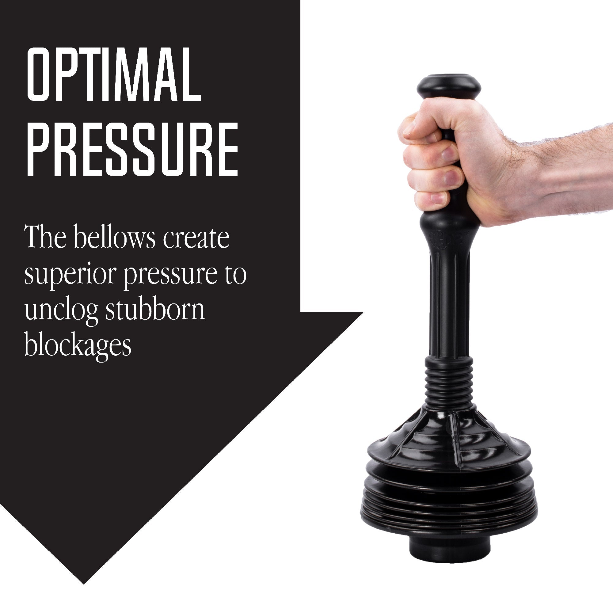 Bellows Accordion Toilet Plunger (Black)