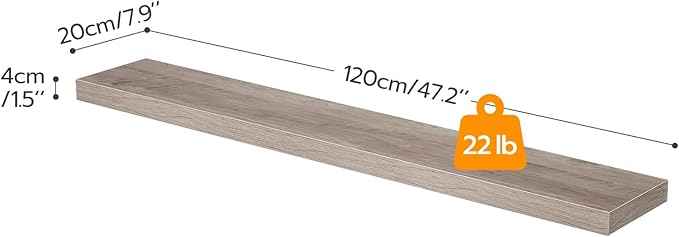 HOOBRO Floating Shelves for Wall, Wall Mounted Shelf Set of 2, 47.2