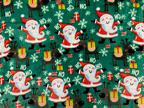 Decor & More Ho Ho Ho Merry Christmas Collection Microplush Holiday Throw Blanket (60" x 50") - Santa