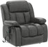 MAEVIS Power Recliner Chair, Lay Flat Sleeping Lift Chairs Recliner for Elderly with Heat and Massage,Comfy Real Breathable Leather Recliners with Dual OKIN Motor for Living Room (Silver Grey)