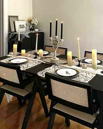 Rattan Dining Chairs Set of 2, Farmhouse Wicker Dining Chairs with Cane Seat Accent Armchair for Dining Room Kitchen Restaurant, Walnut