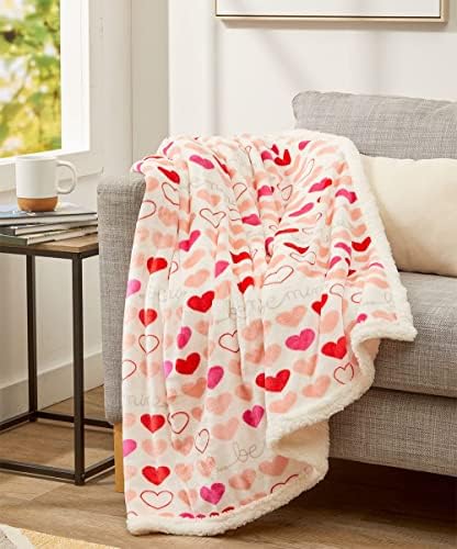 Decor & More Amor Eterno Be Mine Love Collection Valentine's Day Heart Ultra Plush Throw Blanket (50