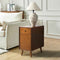 HULALA HOME End Table with Drawer and Charging Station, Modern End Table with USB Ports and Outlets, Wooden Side Table with Storage-Acorn