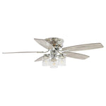 52" Bangatore Traditional Chrome Flush Mount Reversible Ceiling Fan with Lighting and Remote Control
