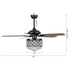 52" Berkshire Modern Downrod Mount Reversible Crystal Ceiling Fan with Lighting and Remote Control