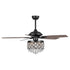 52" Berkshire Modern Downrod Mount Reversible Crystal Ceiling Fan with Lighting and Remote Control