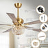52" Ganga Modern Downrod Mount Reversible Crystal Ceiling Fan with Lighting and Remote Control
