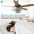 52" Nowthen Modern Crystal Chandelier Ceiling Fan with Led Light and Remote Control 5 Blades Chrome