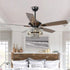 52" Nowthen Modern Crystal Chandelier Ceiling Fan with Led Light and Remote Control 5 Blades Chrome