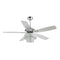 52" Nowthen Modern Crystal Chandelier Ceiling Fan with Led Light and Remote Control 5 Blades Chrome