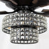 52" Nowthen Modern Crystal Chandelier Ceiling Fan with Led Light and Remote Control 5 Blades Chrome