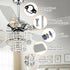 52" Nowthen Modern Crystal Chandelier Ceiling Fan with Led Light and Remote Control 5 Blades Chrome