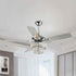 52" Nowthen Modern Crystal Chandelier Ceiling Fan with Led Light and Remote Control 5 Blades Chrome