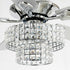 52" Nowthen Modern Crystal Chandelier Ceiling Fan with Led Light and Remote Control 5 Blades Chrome
