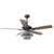 52" Nowthen Modern Crystal Chandelier Ceiling Fan with Led Light and Remote Control 5 Blades Chrome
