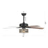 52" Matte Black Led Indoor Cage Ceiling Fan 5 Blade