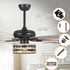 52" Matte Black Led Indoor Cage Ceiling Fan 5 Blade