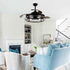 52" Industrial Downrod Mount Ceiling Fan with Lighting and Remote Control