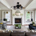 52" Industrial Downrod Mount Ceiling Fan with Lighting and Remote Control
