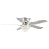52" Modern Chrome Flush Mount Reversible Crystal Ceiling Fan with Lighting and Remote Control