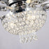 52" Modern Chrome Flush Mount Reversible Crystal Ceiling Fan with Lighting and Remote Control