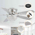 52" Modern Chrome Flush Mount Reversible Crystal Ceiling Fan with Lighting and Remote Control