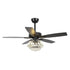 52" Kerala Modern Chrome Downrod Mount Reversible Crystal Ceiling Fan with Lighting and Remote Control