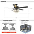 52" Kerala Modern Chrome Downrod Mount Reversible Crystal Ceiling Fan with Lighting and Remote Control
