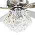 52" Kerala Modern Chrome Downrod Mount Reversible Crystal Ceiling Fan with Lighting and Remote Control
