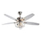 52" Kyla Industrial Caged Ceiling Fan with Light Remote Control Satin Nickel