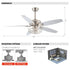 52" Kyla Industrial Caged Ceiling Fan with Light Remote Control Satin Nickel