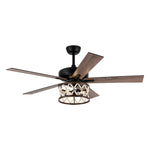 52" New Delhi Industrial Downrod Mount Reversible Ceiling Fan with Lighting and Remote Control