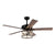 52" New Delhi Industrial Downrod Mount Reversible Ceiling Fan with Lighting and Remote Control