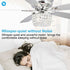 52" Panipat Modern Chrome Flush Mount Reversible Crystal Ceiling Fan with Lighting and Remote Control
