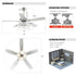 52" Tibuh Modern Crystal Chandelier Ceiling Fan with Led Light And Remote Control 5 Blades Chrome