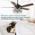 52" Tibuh Modern Crystal Chandelier Ceiling Fan with Led Light And Remote Control 5 Blades Chrome