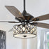 52" Tibuh Modern Crystal Chandelier Ceiling Fan with Led Light And Remote Control 5 Blades Chrome
