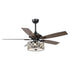 52" Tibuh Modern Crystal Chandelier Ceiling Fan with Led Light And Remote Control 5 Blades Chrome
